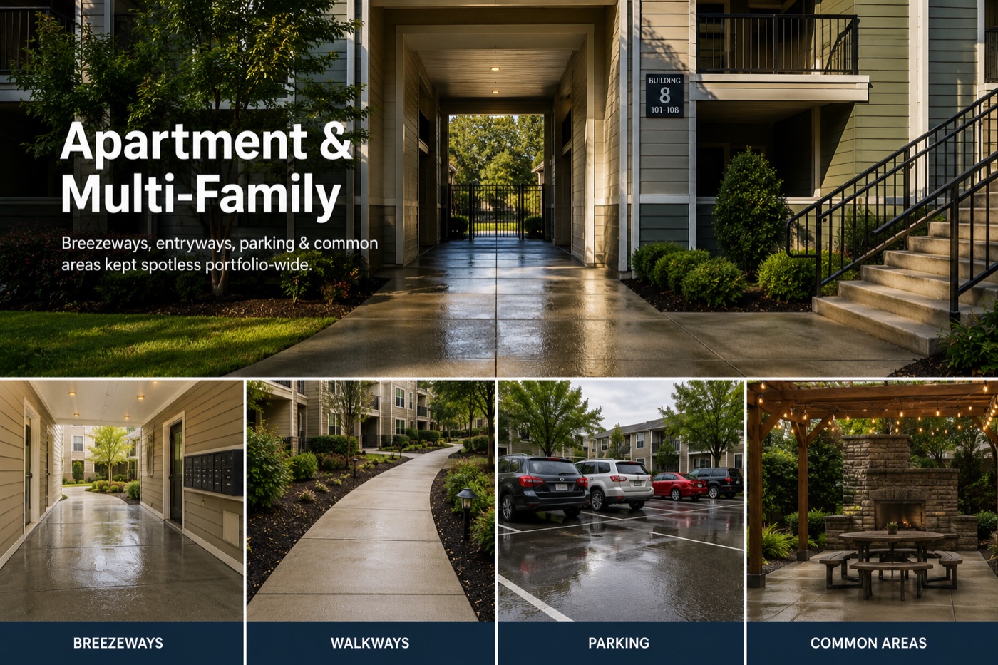Apartment and multi-family exterior cleaning