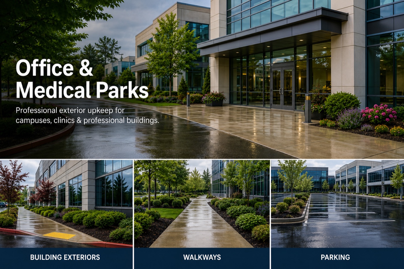 Office and medical park cleaning